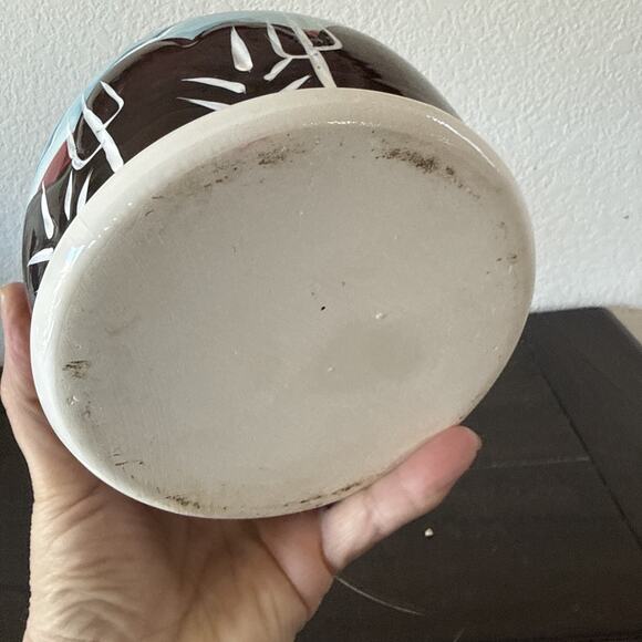 Arizona Southwest Ceramic Planter Pot w Saucer Desert Cactus Scene - Picture 5 of 6